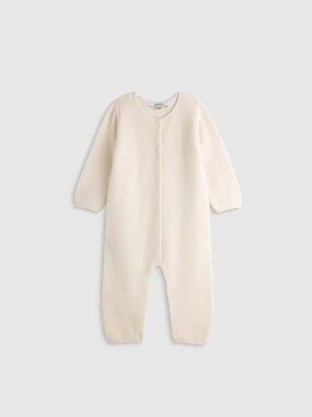Quince Washable 100% Cashmere Romper Cream Knit Baby One-Piece Size 9-12M